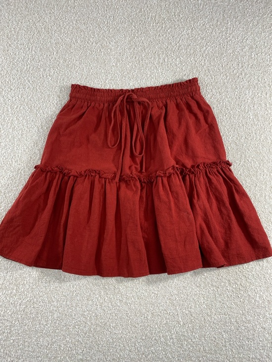 Dresses & Skirts - Women’s dark Red Tiered Drawstring Skirt.